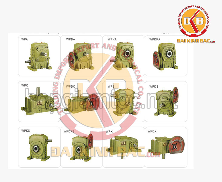 CÁC LOẠI HỘP GIẢM TỐC TRỤC VÍT BÁNH VÍT